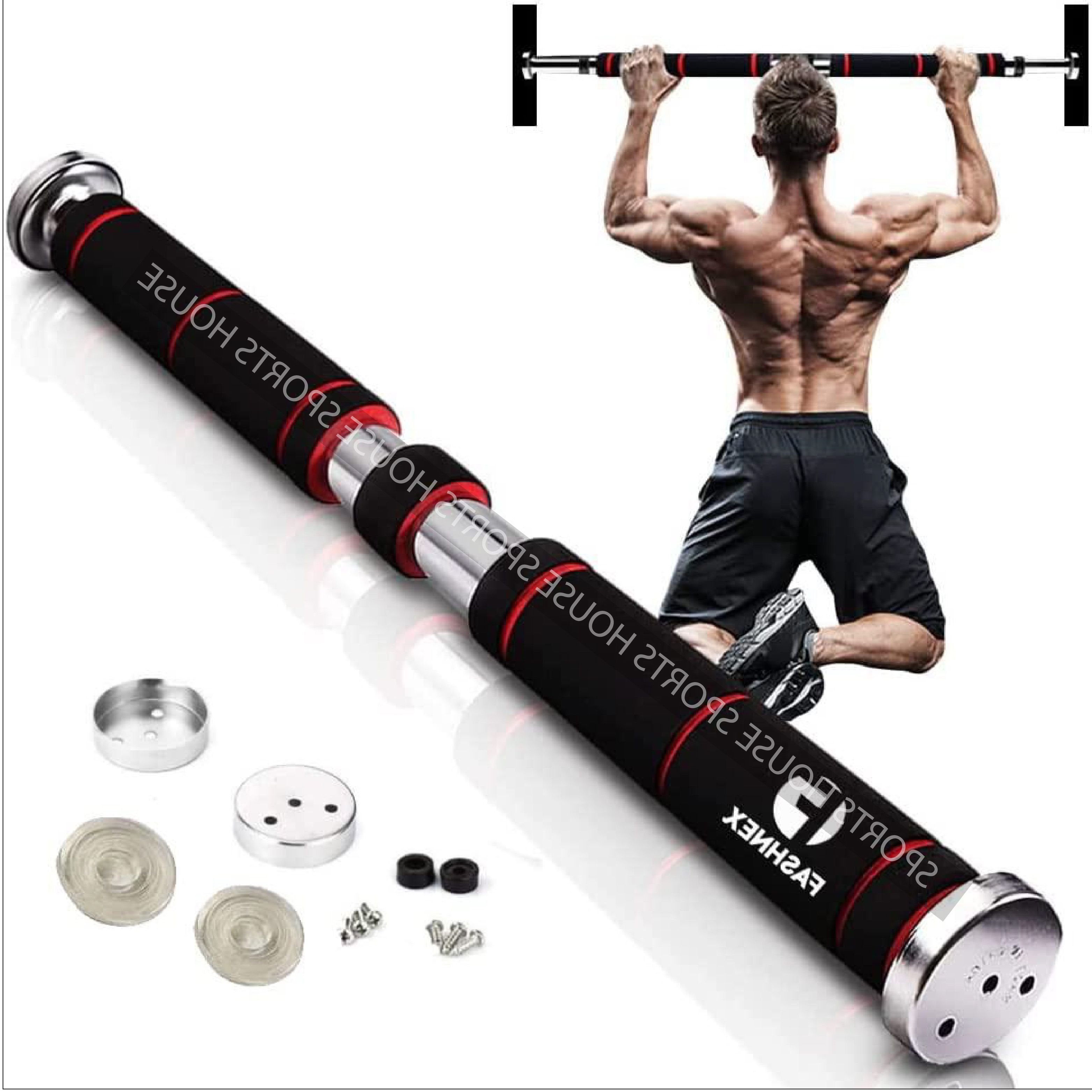 Meteor Door Pull Up Bar – Adjustable Chin Up, Push Up & Abdominal Training Bar, 200kg Capacity