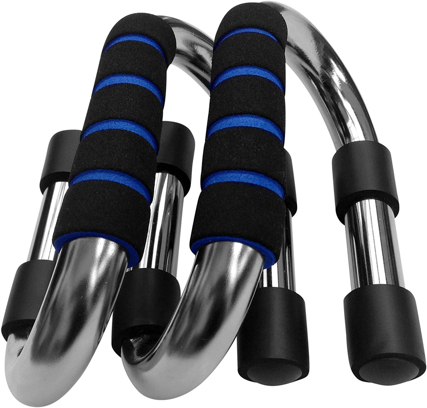2 Pcs Push Up Bars - Black & Silver