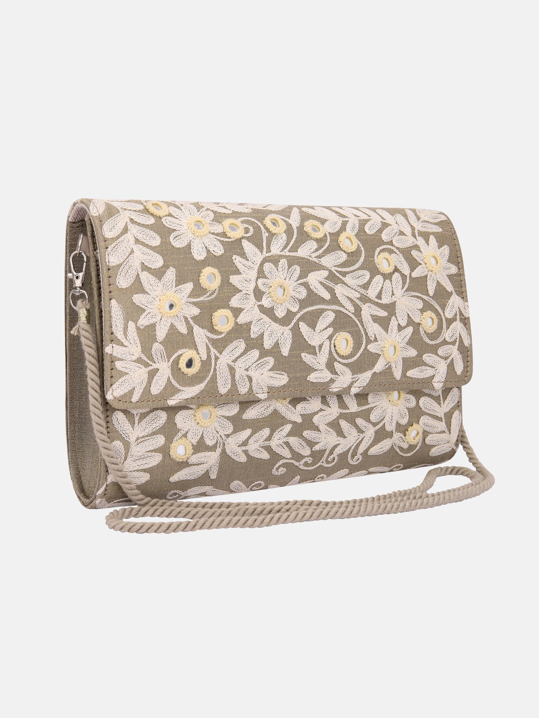 Sage Green Arri Embroidered Chosha Silk Purse