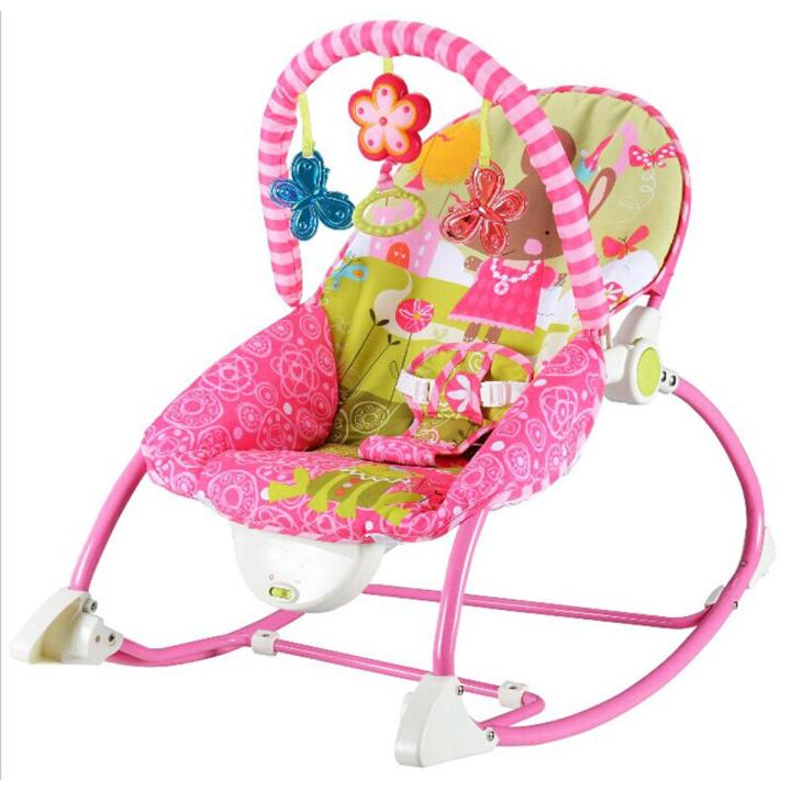 Rocker Seat Sleeper Swing Bouncer Toy Chair – 3-in-1 Baby Rocker, Automatic Swing, Soft & Secure Infant Seat with Safety Belt & Toys