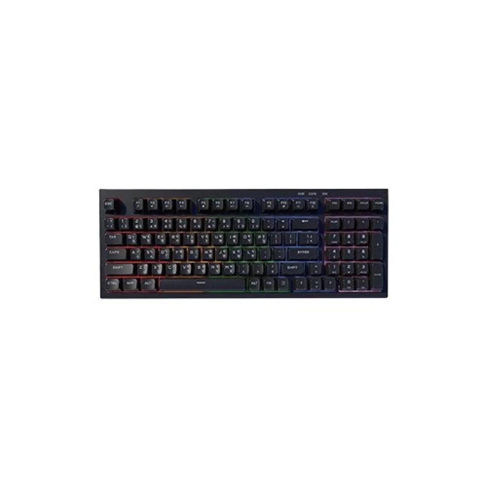 PC Power Silent-98 Wired Gaming Keyboard (Black Knight) – 98 Quiet Keys, Ergonomic Design, USB Wired, Durable Build