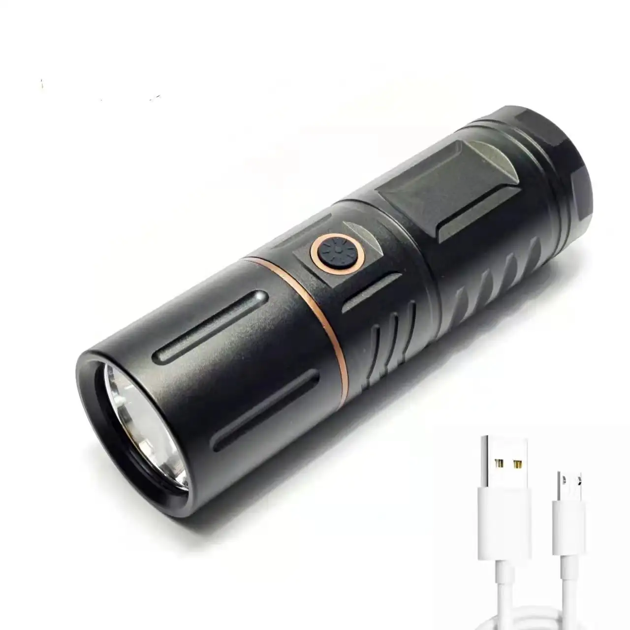 USB Rechargeable Emergency LED Torch Light | High-Lumen Waterproof Tactical Flashlight