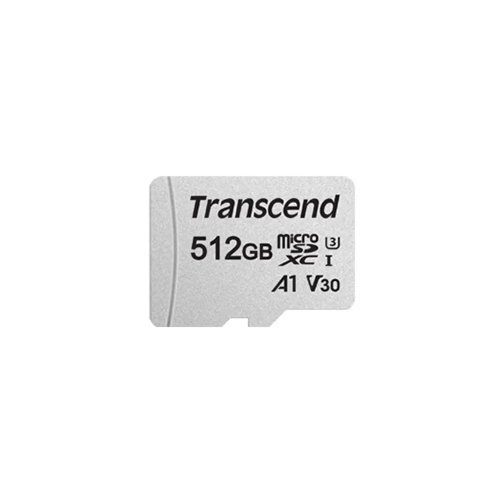 Transcend 300S 512GB MicroSDXC Memory Card – UHS-I U3, V30, 95MB/s Read Speed