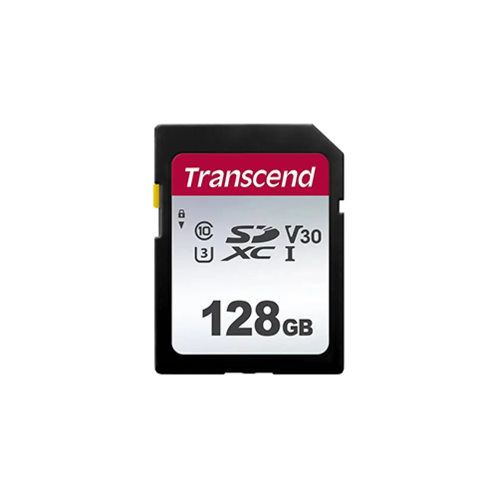 Transcend SDXC/SDHC 300S 128GB UHS-I Memory Card – V30, 95MB/s Read, 40MB/s Write